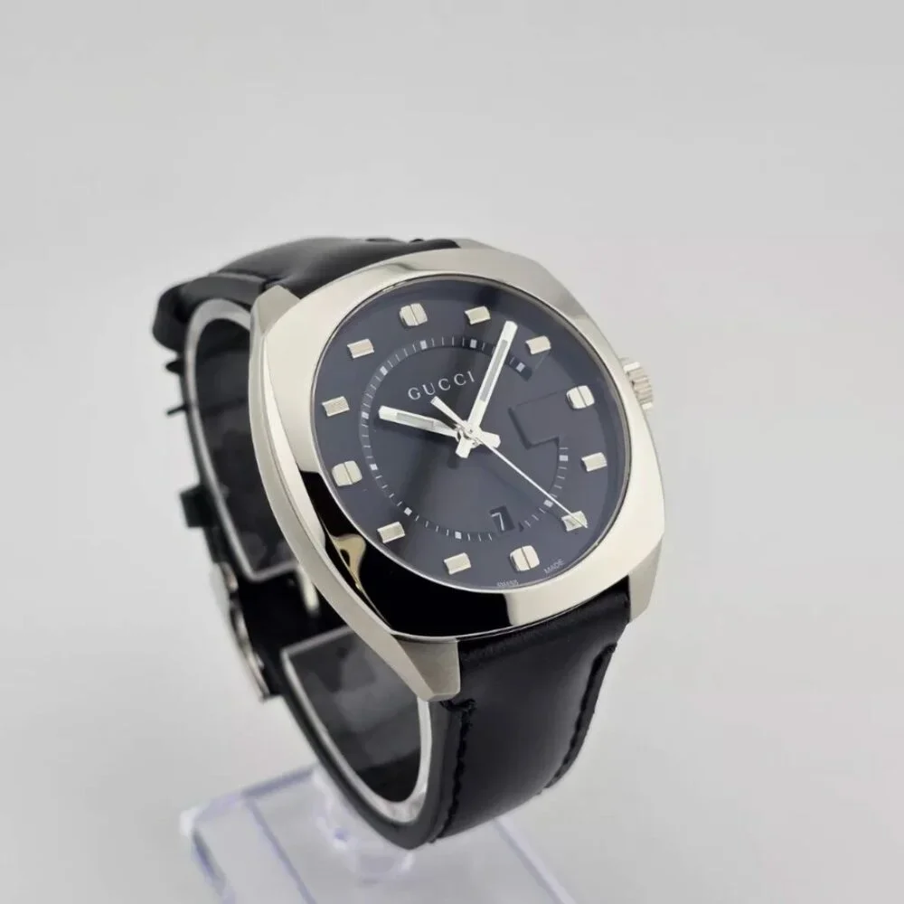 Gucci Men's 41mm Black Dial Steel Face Watch NWB